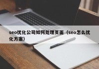 seo优化公司如何处理页面（seo怎么优化方案）
